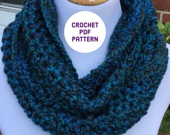 SCARF PDF PATTERN Crochet Infinity Scarf Pattern Instant Download Easy Pattern Bulky Scarf Pattern Winter Accessories Printable Pattern Diy