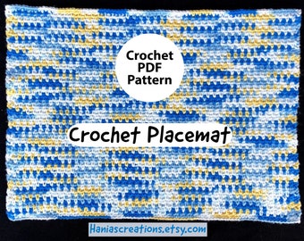 PLACEMAT PDF PATTERN Crochet Table Placemat Pattern Eco Friendly Cotton Placemat Easy Pattern Instant Pdf Download Printable Pattern Diy