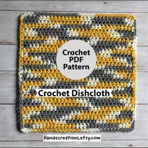 DISHCLOTH PDF PATTERN Crochet Eco Friendly Cotton Dishcloth Pattern Pdf Instant Download Washcloth Easy Stitch Pattern Housewarming Gift
