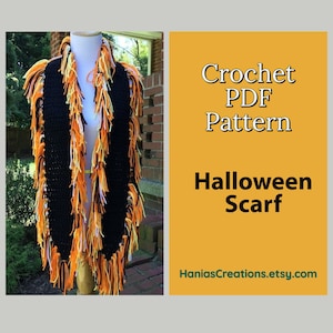HALLOWEEN SCARF PATTERN Crochet Pdf Pattern Instant Download Easy Pattern Printable Pattern Halloween Costume Accessory Pattern