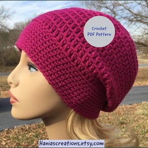SLOUCH HAT PDF Pattern Crochet Slouch Hat Pattern Instant Download Easy Pattern Slouchy Beanie Winter Hat Pattern Boho Hat Pattern Diy
