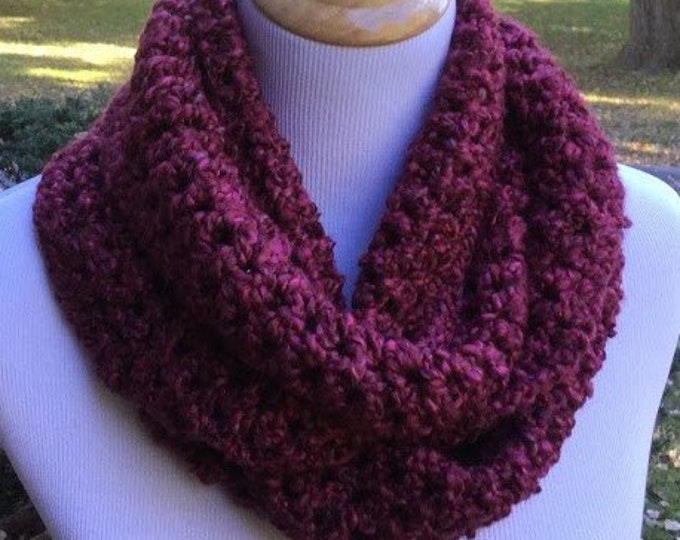 CROCHET INFINITY SCARF Homespun Yarn Handmade Scarf Chunky Soft and ...