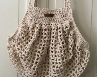 FRENCH MARKET BAG Eco-Friendly Crochet Farmer's Market Bag Cotton Shopping Mesh Bag Crochet Summer Bag Gift for Her Reusable Bag