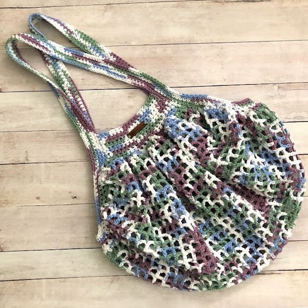 FRENCH MARKET BAG Eco Friendly Crochet Farmer's Market Bag Cotton Shopping Mesh Bag Crochet Beach Bag Summer Bag Gift for Her Reusable Bag