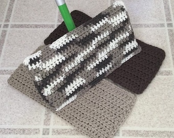 ECO Friendly SWEEPER COVERS Cleaning Crochet Sweeper Pads Handmade Reusable Cotton Mop Covers Wet or Dry Fits Standard Size Sweepers Mops