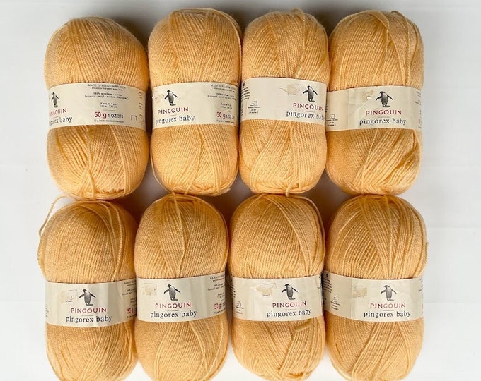 PINGOUIN Pingorex Baby Yarn / 8 Skeins Bundle / Color 6201 / Lot 15