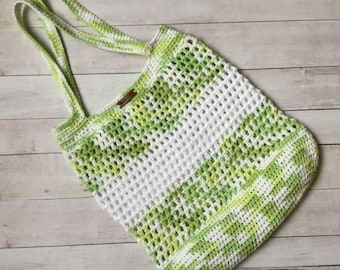 CROCHET MARKET BAG Eco Friendly Crochet Farmer's Market Bag Cotton Shopping Mesh Bag Crochet Summer Bag Gift for Her Reusable Grocery Bag