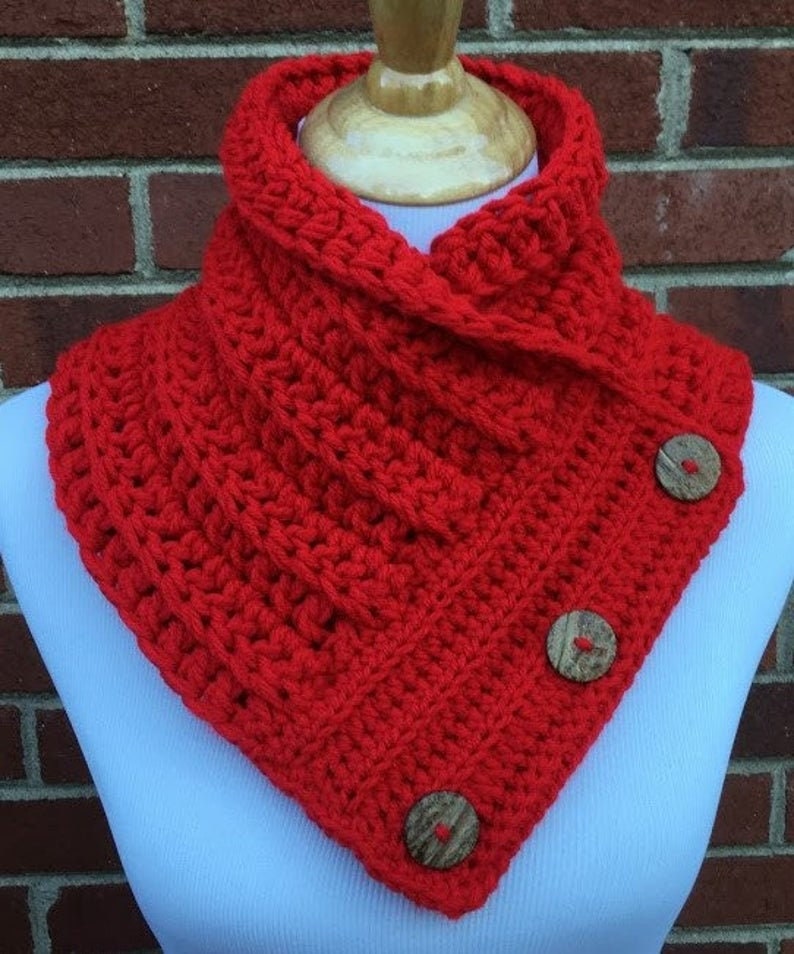 CROCHET PDF PATTERN Combo Chunky Cowl Easy Pattern Button Cowl Crochet ...