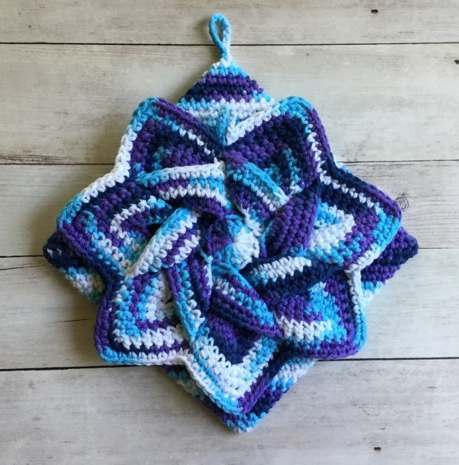 CROCHET POTHOLDER & STAR Flower Eco Friendly 100 Cotton Etsy