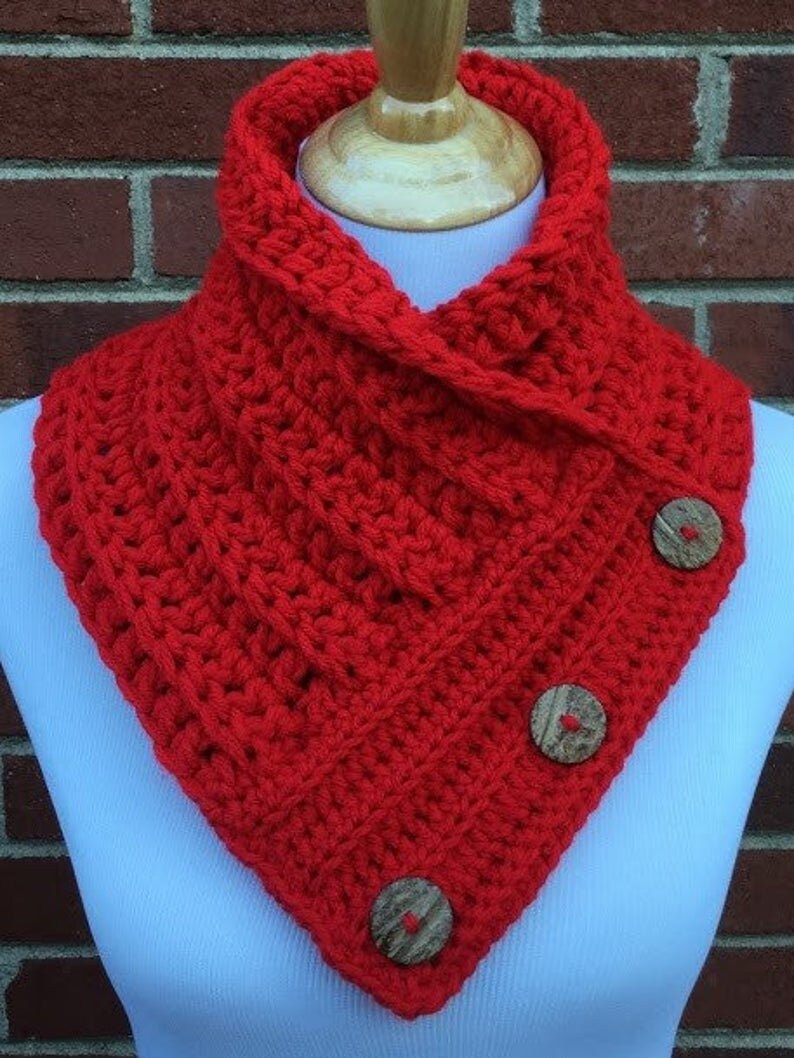 CROCHET PDF PATTERN Combo Chunky Cowl Easy Pattern Button Cowl Crochet ...