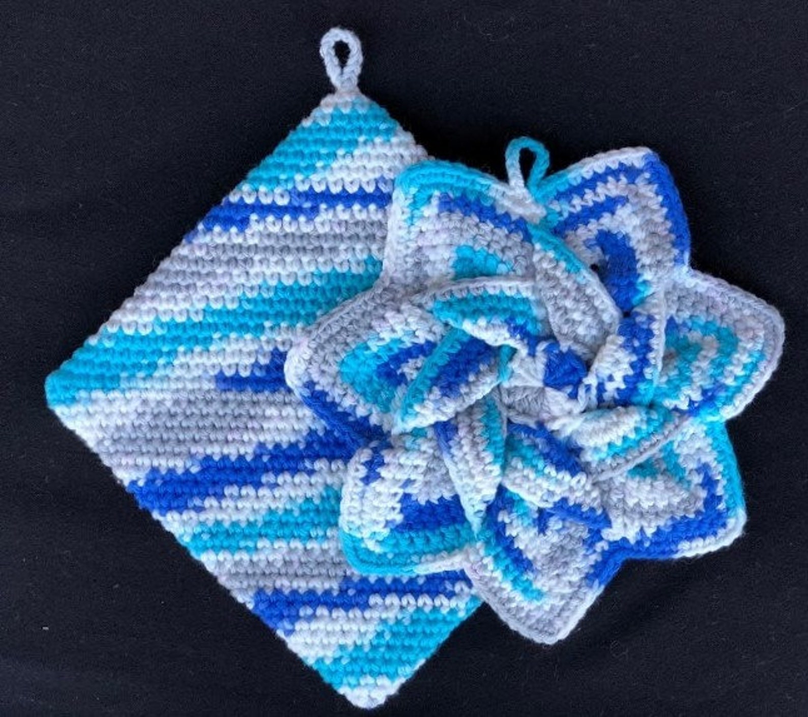 CROCHET POTHOLDER STAR Flower Set Eco Friendly Handmade Pot Etsy