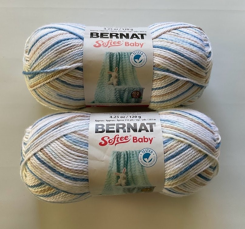 Bernat Softee Baby Acrylic Yarn in Color Little Boy Blue Lot WL175079 2  Skeins Yarn Destash 