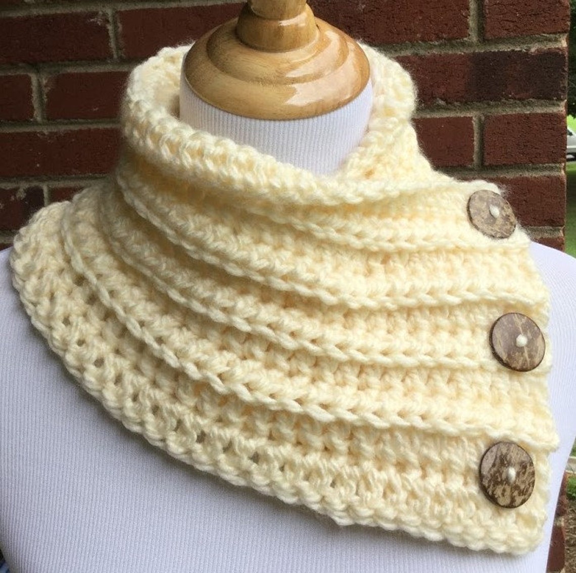 CROCHET PDF PATTERN Combo Instant Download Chunky Button Cowl Easy ...