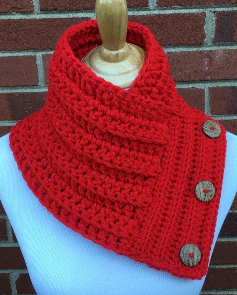 Button Cowl PATTERN PDF Instant Download Crochet Bulky Boston Harbor ...