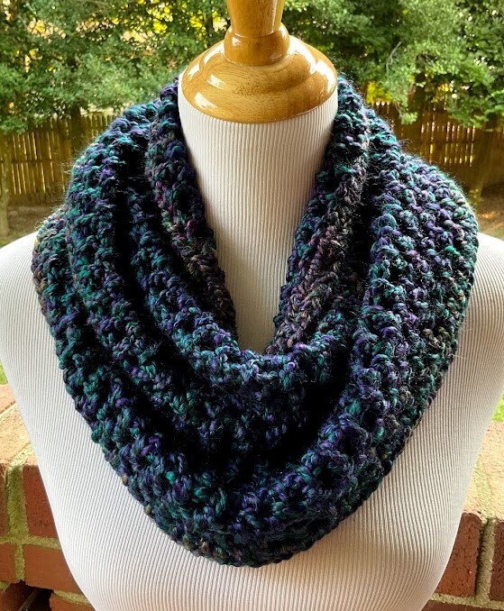CROCHET INFINITY SCARF Chunky Scarf Homespun Yarn Handmade Neck Warmer ...
