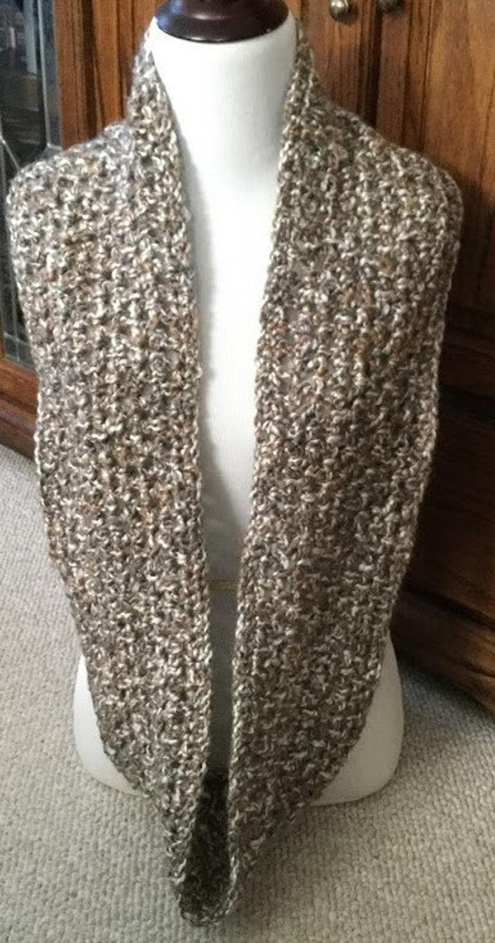 CROCHET INFINITY SCARF Bulky Hat Homespun Yarn Handmade Scarf and Hat ...