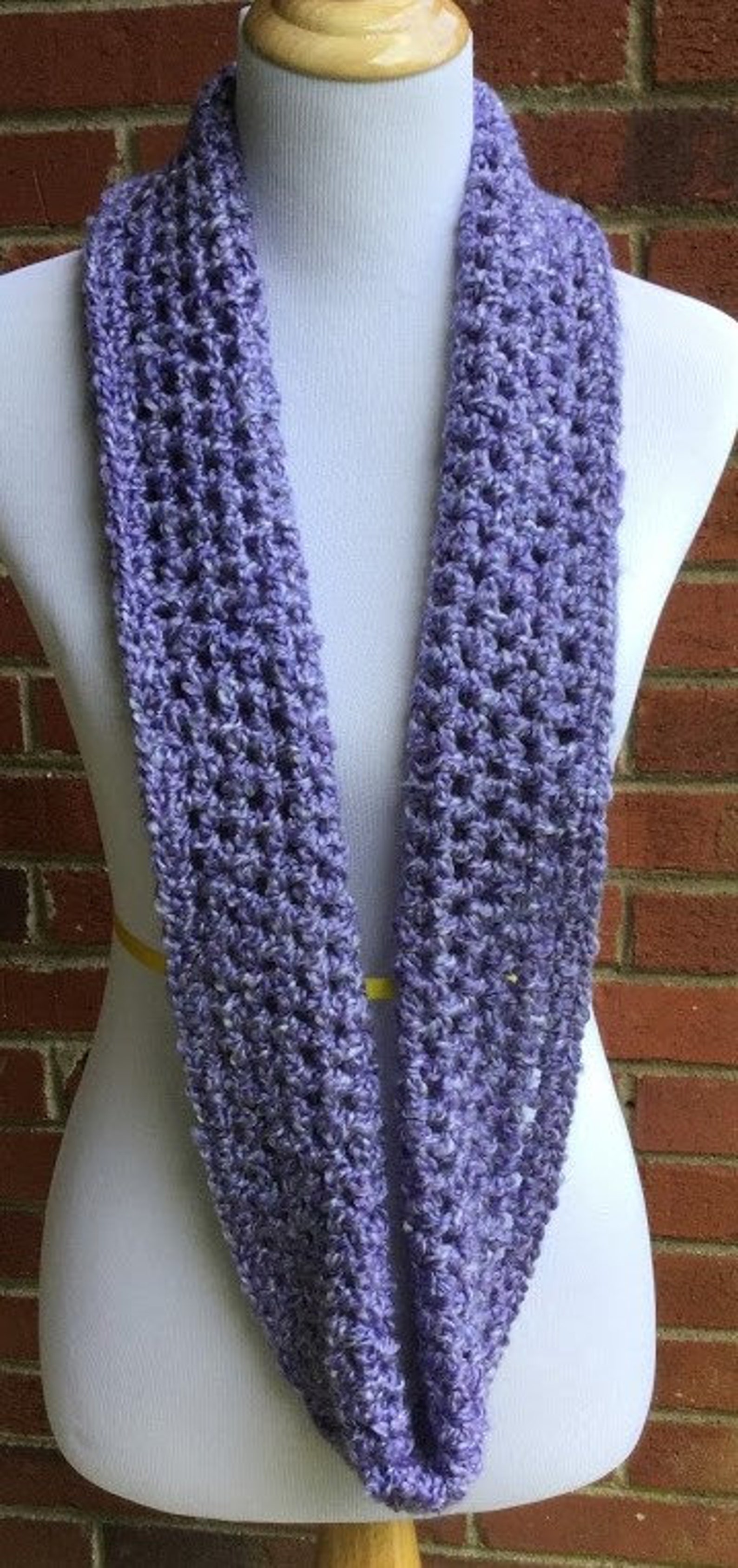PURPLE INFINITY SCARF Crochet Chunky Scarf Homespun Yarn Handmade Neck ...