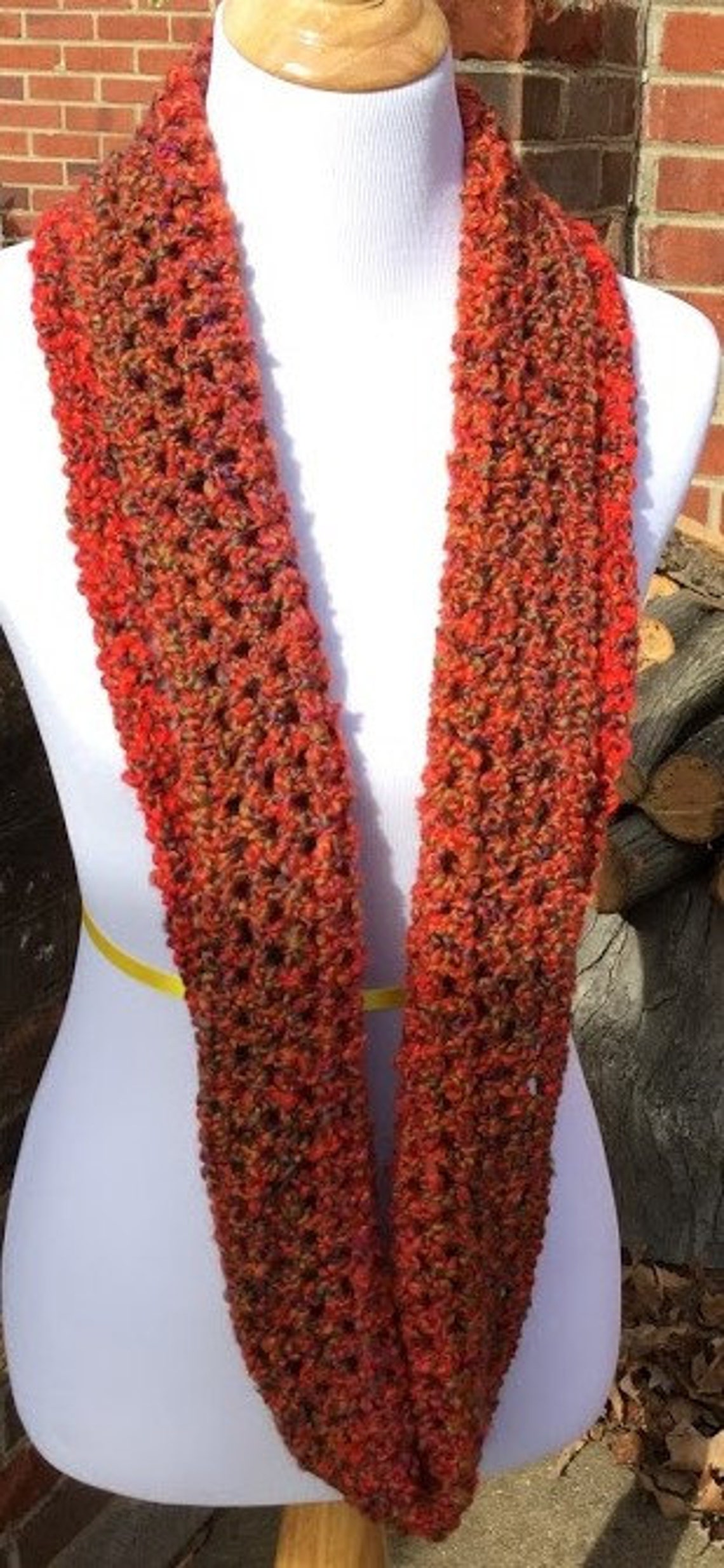 CROCHET INFINITY SCARF Homespun Yarn Handmade Scarf Chunky Soft and ...