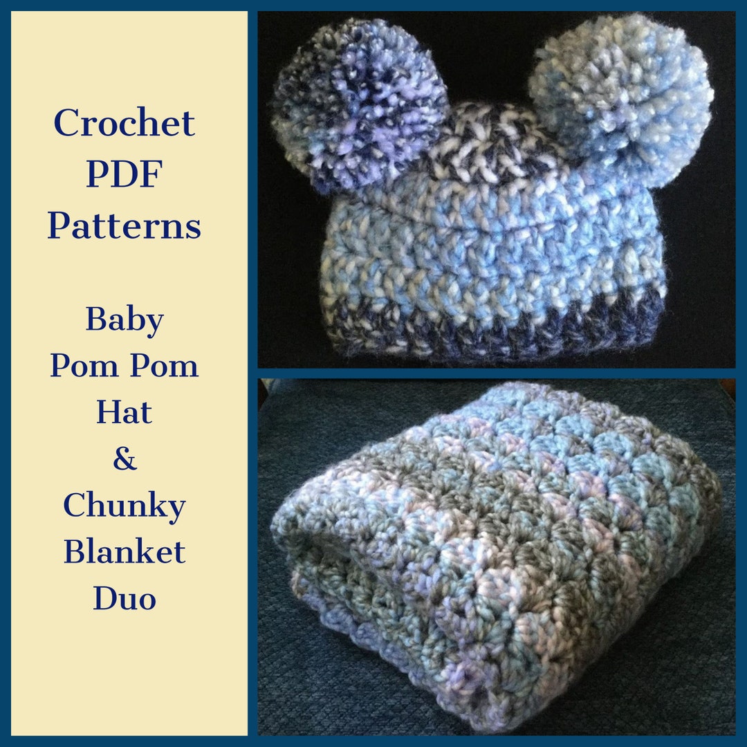 CROCHET PDF PATTERN Baby Pom Pom Hat Pattern Crochet Chunky Baby ...