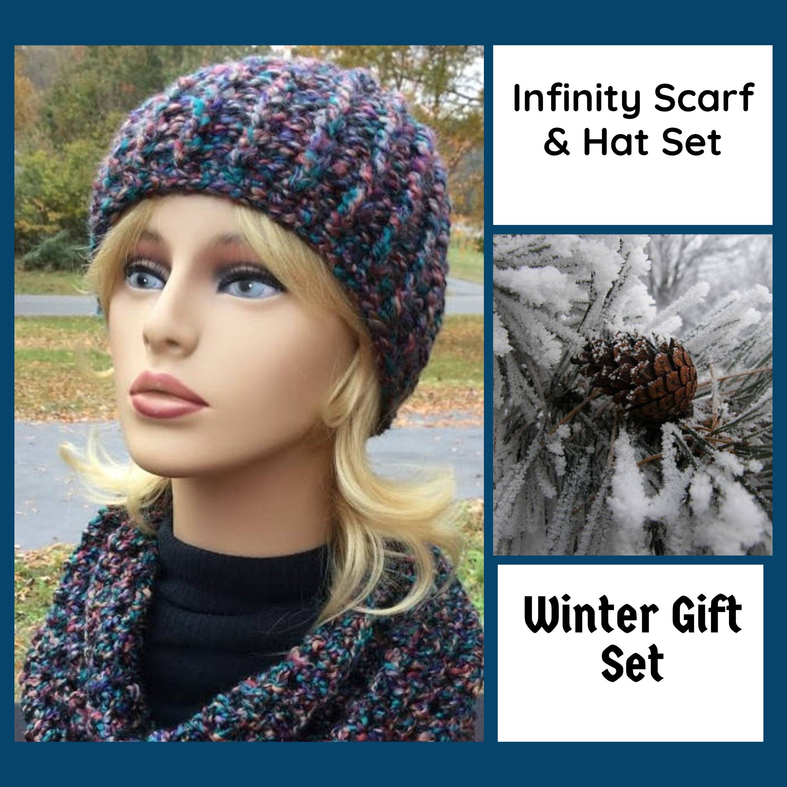 CROCHET INFINITY SCARF Bulky Hat Homespun Yarn Handmade Scarf and Hat ...