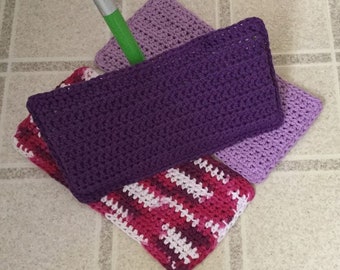 ECO Friendly SWEEPER COVERS Cleaning Crochet Sweeper Pads Handmade Reusable Cotton Mop Covers Wet or Dry Fits Standard Size Sweepers Mops