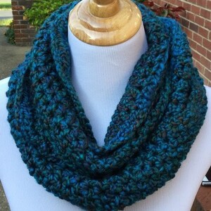 CROCHET INFINITY SCARF Homespun Yarn Handmade Scarf Chunky Soft and ...