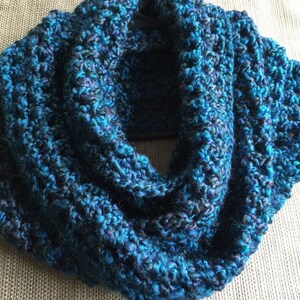 CROCHET INFINITY SCARF Homespun Yarn Handmade Scarf Chunky Soft and ...