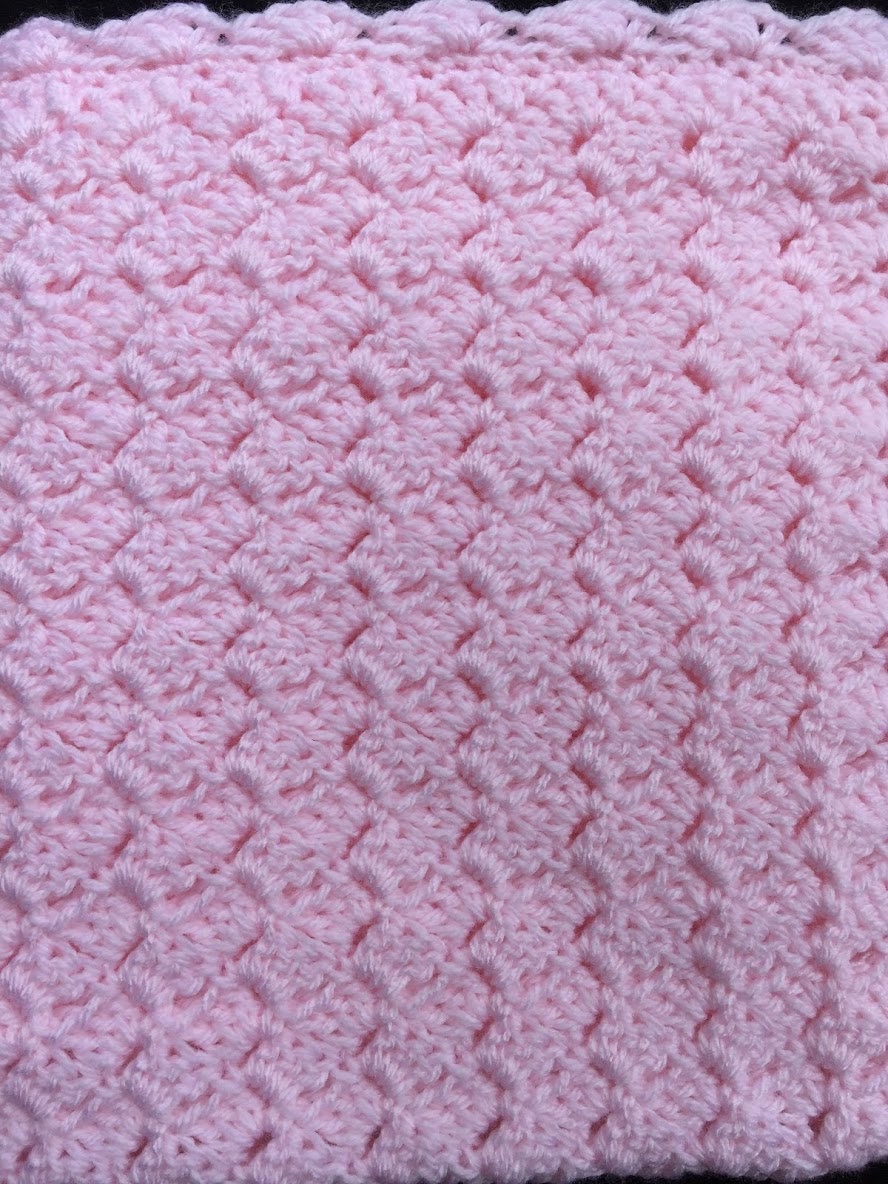 Baby Blanket PATTERN Slanted Shell Stitch Crochet Baby Blanket PDF ...