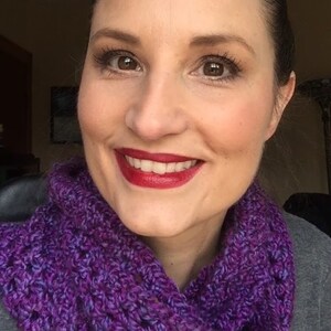 PURPLE INFINITY SCARF Crochet Chunky Scarf Homespun Yarn Handmade Neck ...
