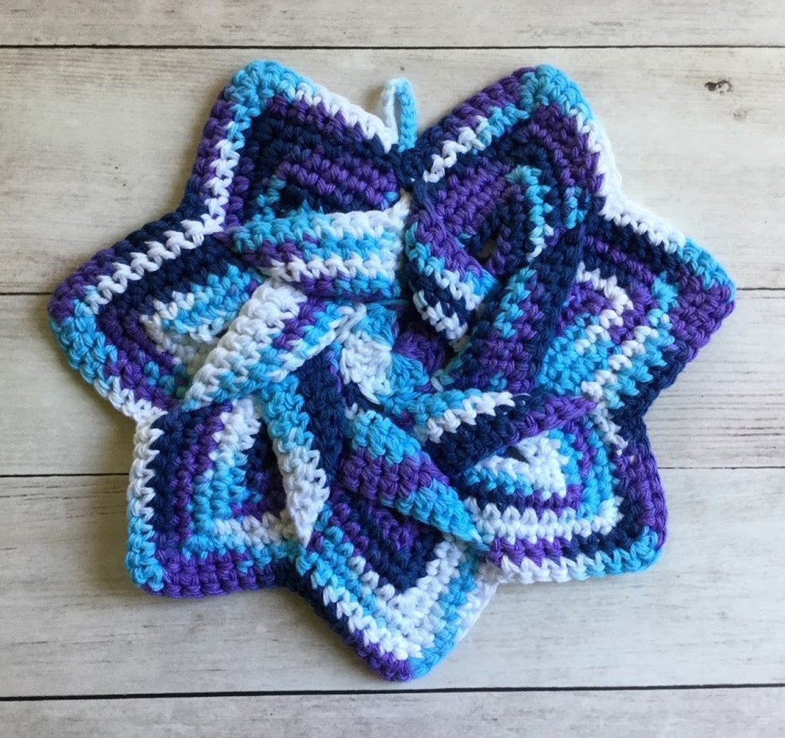 CROCHET POTHOLDER & STAR Flower Eco Friendly 100 Cotton Etsy