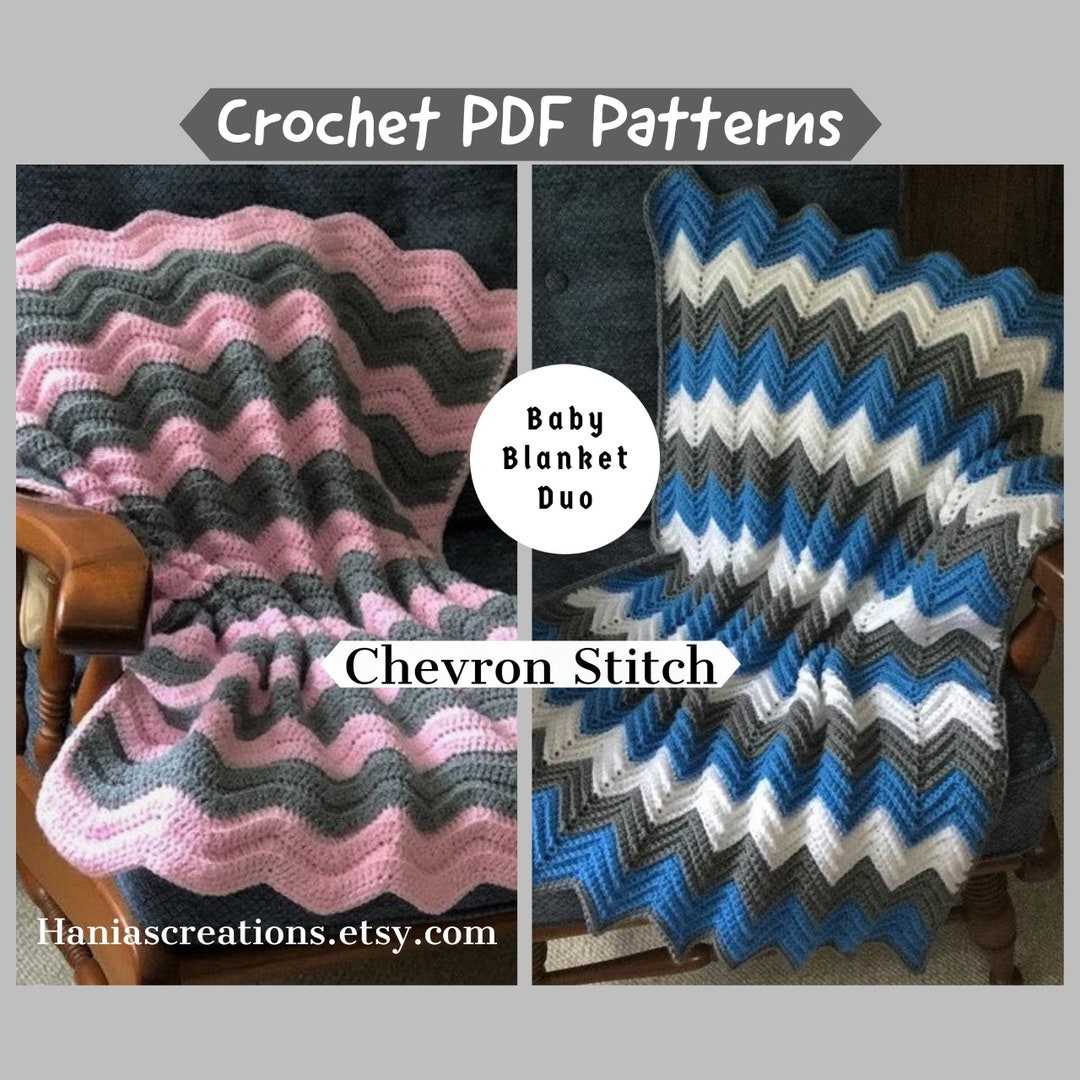 Baby Blanket PATTERNS Crochet Chevron Stitch Ripple Afghan Baby Blanket ...