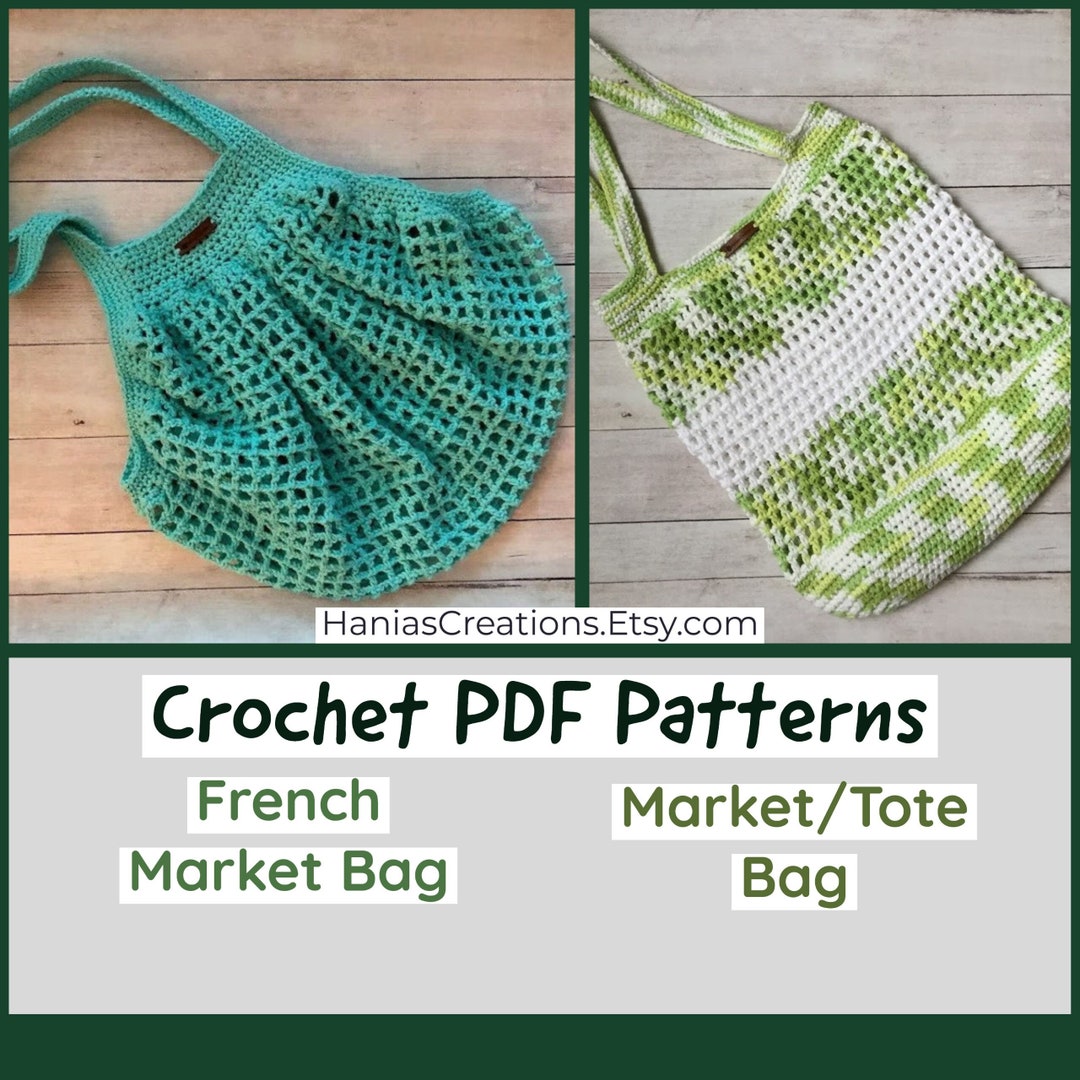 MARKET BAG PATTERNS Pdf Instant Download Crochet Eco Friendly French ...