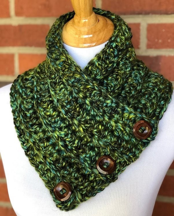 CROCHET PDF PATTERN Combo Instant Download Chunky Button Cowl Easy ...