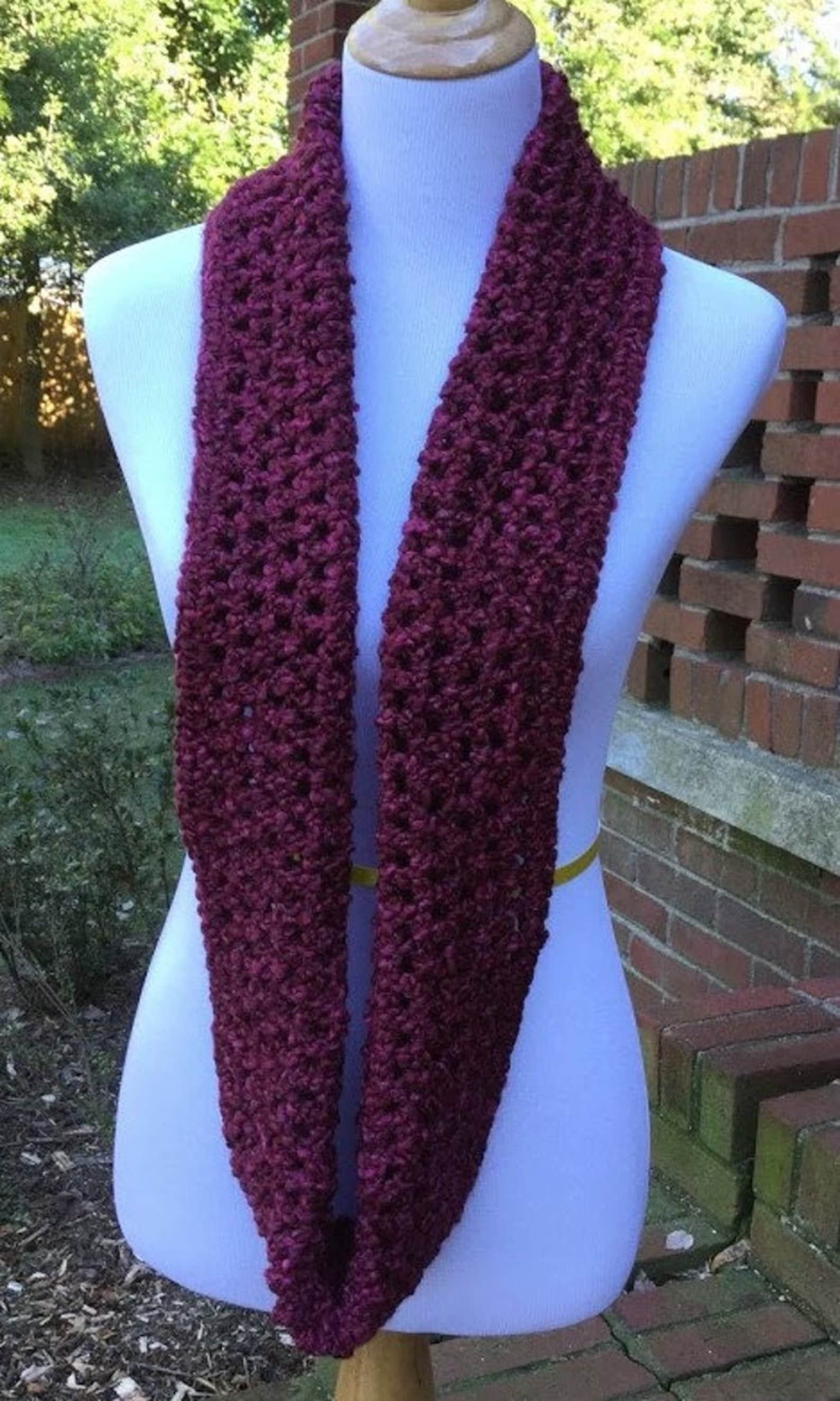 CROCHET INFINITY SCARF Bulky Hat Homespun Yarn Handmade Scarf and Hat ...