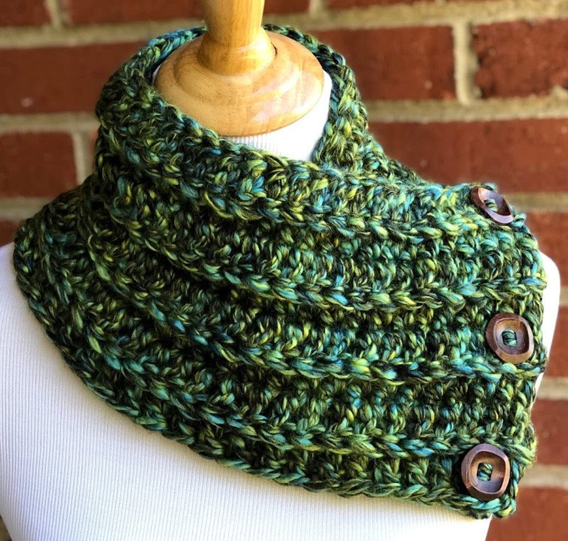 CROCHET PDF PATTERN Combo Instant Download Chunky Button Cowl Easy ...