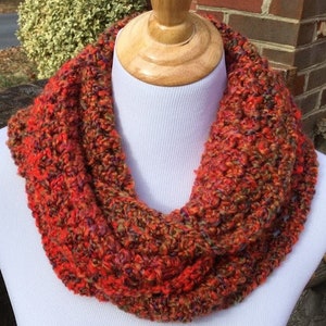 CROCHET INFINITY SCARF Homespun Yarn Handmade Scarf Chunky Soft and ...