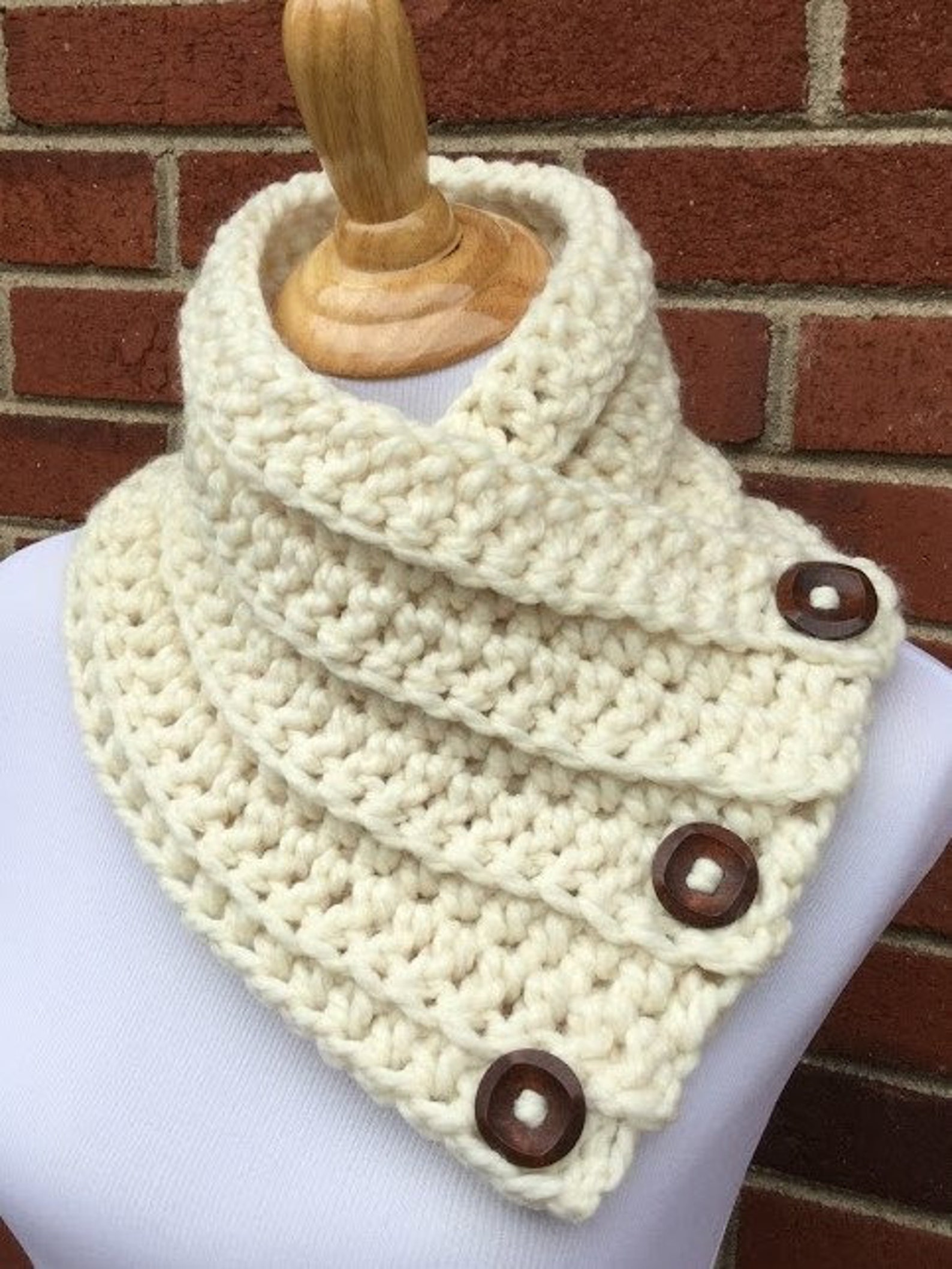 CROCHET PDF PATTERN Chunky Button Cowl Crochet Pattern Instant Download ...