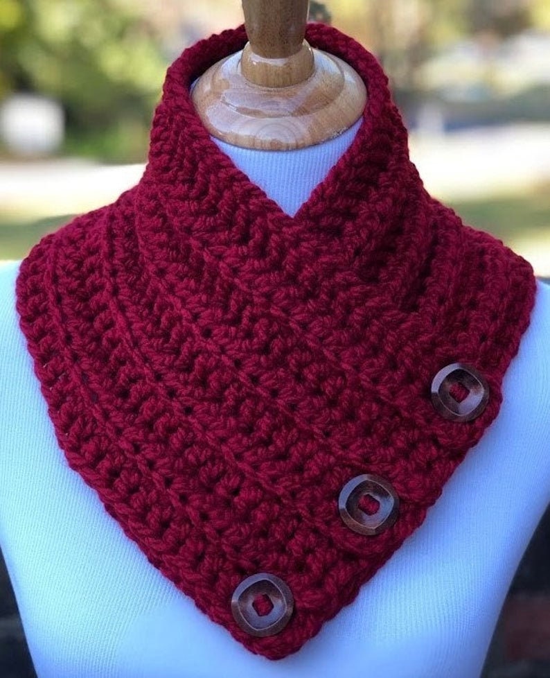 CROCHET PDF PATTERN Combo Chunky Cowl Easy Pattern Button Cowl Crochet ...