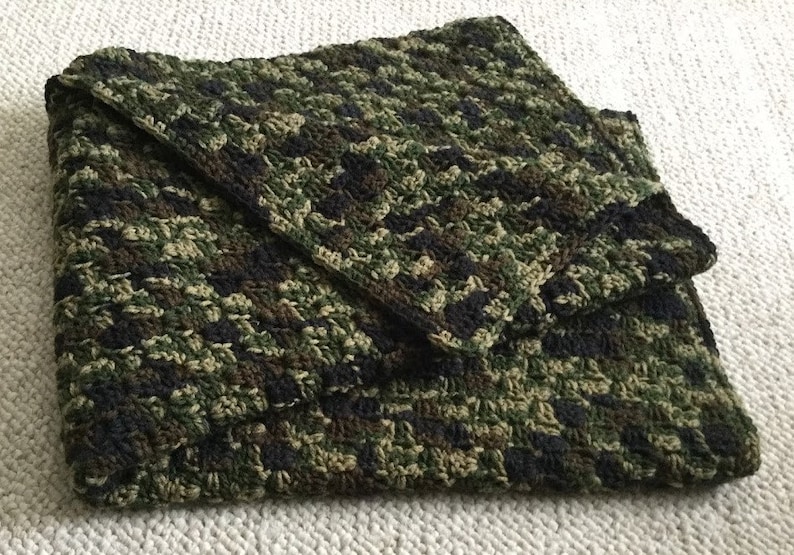 CAMOUFLAGE BABY BLANKET Crochet Baby Boy Blanket Handmade Etsy