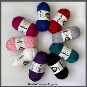Caron Simply Soft Party Yarn 3 oz 164 yds 85 g 150 m 99 Percent Acrylic Yarn 1 Percent Metallic Polyester Yarn Destash Crochet Knit Craft
