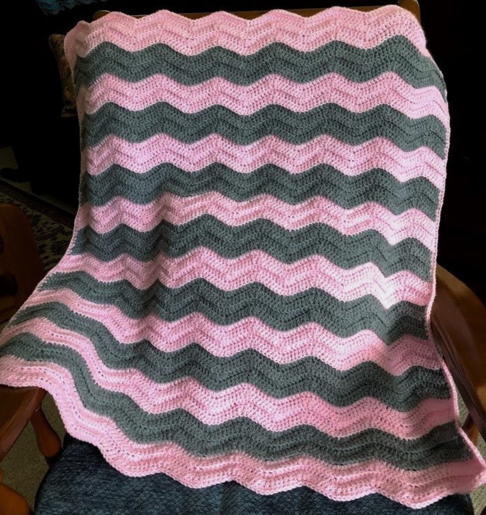 Baby Blanket PATTERN Crochet Chevron Stitch Ripple Afghan Baby Etsy