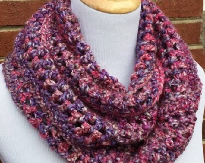 CROCHET INFINITY SCARF Homespun Yarn Handmade Scarf Chunky Soft and ...