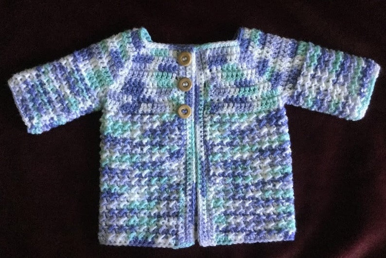 Blue Baby Sweater and Hat Crochet Baby Boy Sweater /& Hat Set Baby Shower Gift for Baby Homecoming Baby Outfit Handmade Infant Gift
