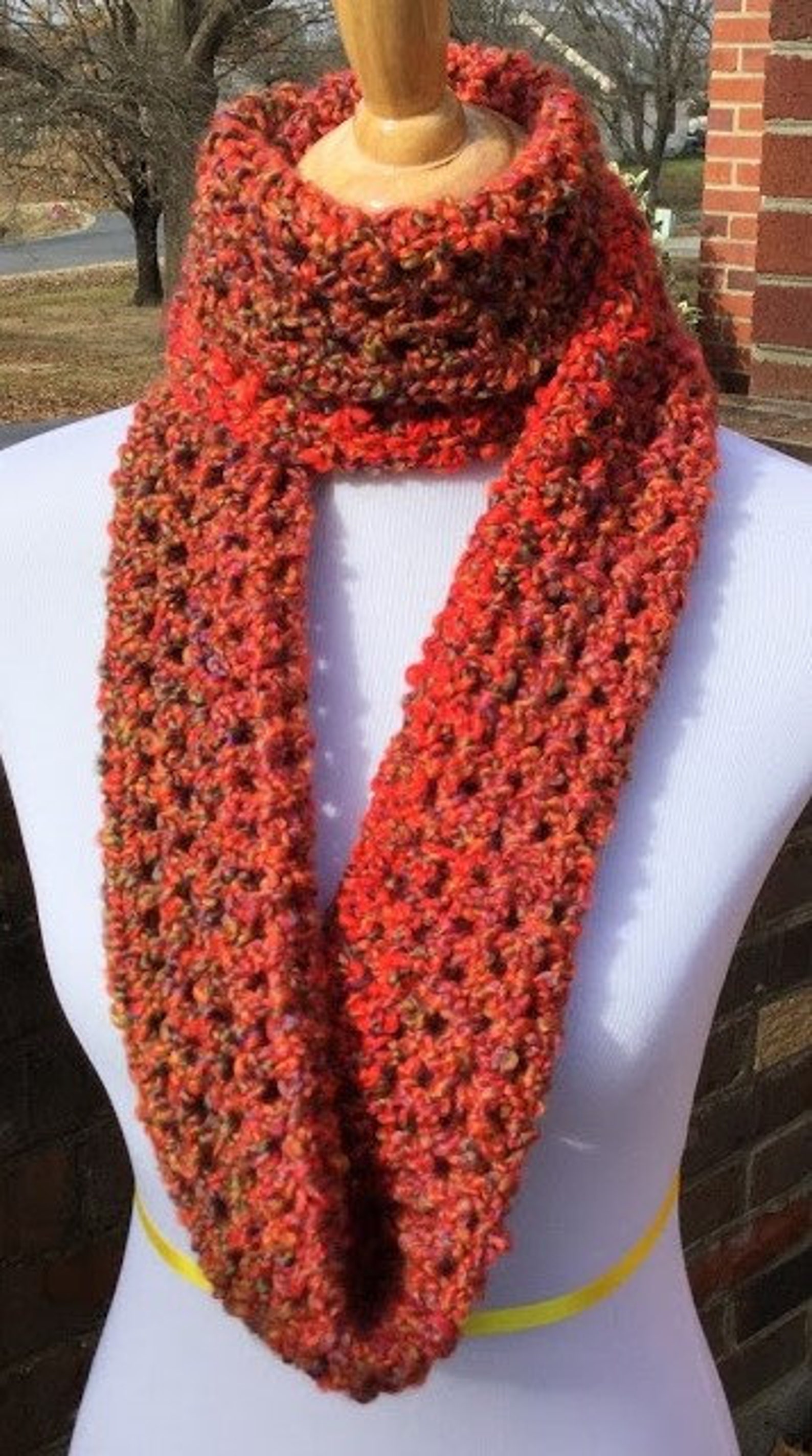CROCHET INFINITY SCARF Homespun Yarn Handmade Scarf Chunky Soft and ...