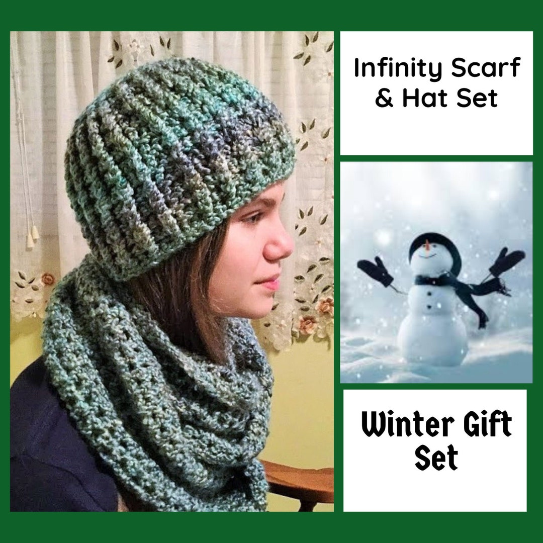 CROCHET INFINITY SCARF Chunky Hat Crochet Homespun Yarn Bulky Infinity ...
