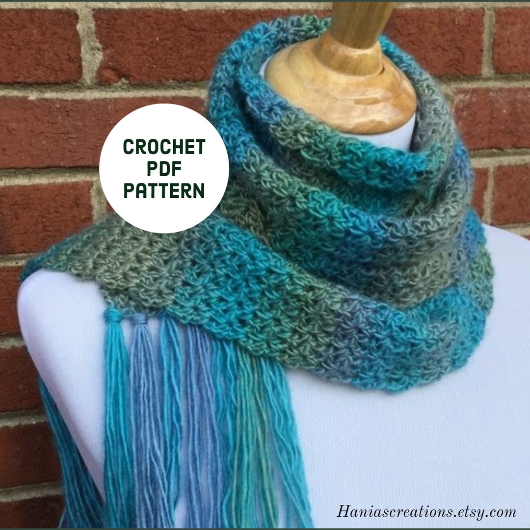 CROCHET PDF PATTERN Crochet Long Scarf Pattern Instant Etsy
