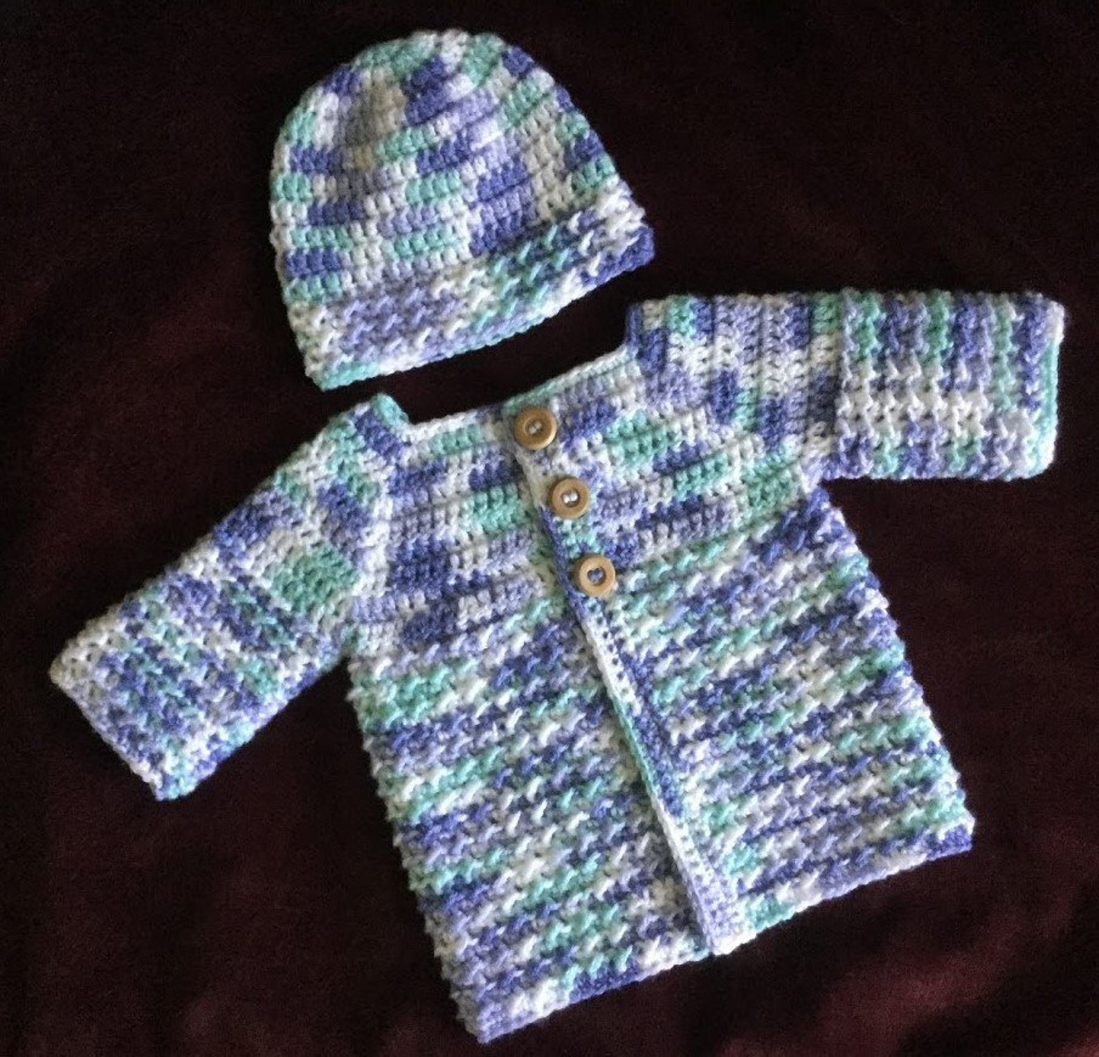 CROCHET BABY SWEATER Baby Boy Sweater & Hat Set Blue Baby Etsy