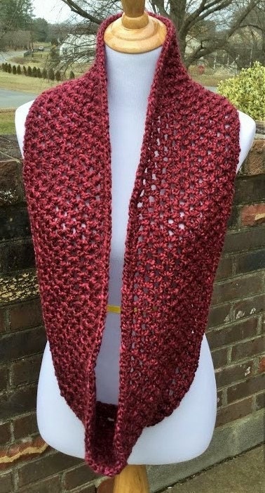 CROCHET INFINITY SCARF Bulky Hat Homespun Yarn Handmade Scarf | Etsy