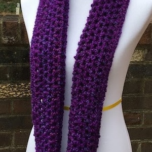 PURPLE INFINITY SCARF Crochet Chunky Scarf Homespun Yarn Handmade Neck ...