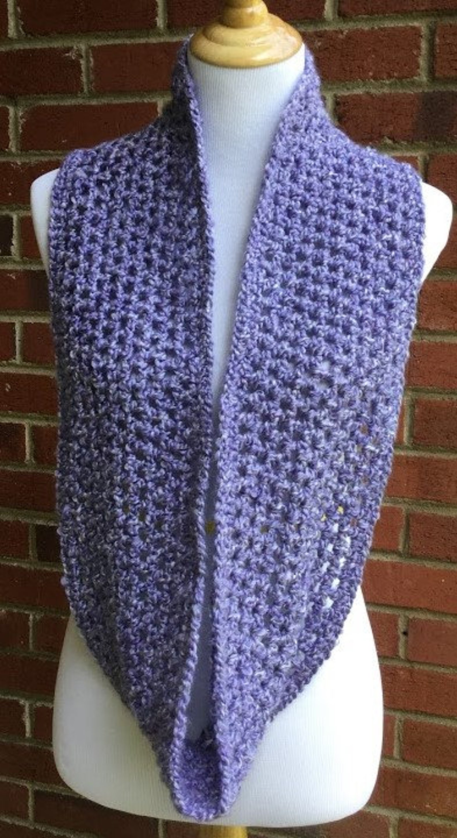 PURPLE INFINITY SCARF Crochet Chunky Scarf Homespun Yarn Handmade Neck ...